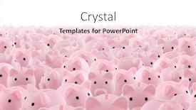  Presentation with pink white - PPT theme featuring large-group-of-pink-piggy background and a white colored foreground