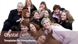  Presentation with fun - Amazing presentation design having large group of women having backdrop and a tawny brown colored foreground