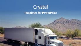  Presentation with arizona desert - PPT theme with large heavy goods freight truck background and a teal colored foreground