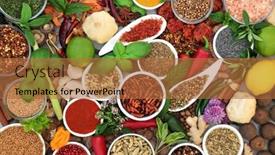  Presentation with classics - Slide deck having large-herb-and-spice-seasoning background and a red colored foreground