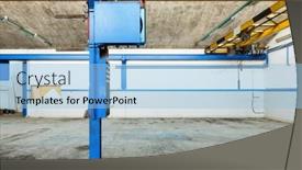  Presentation with industrial - Audience pleasing presentation design consisting of large-industrial-garage-abandoned-interior backdrop and a  colored foreground