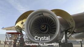  Presentation with airplane engine - Beautiful presentation theme featuring large jet-engine turbine being backdrop and a dark gray colored foreground