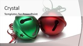  Presentation with jingle - PPT theme enhanced with large jingle bells isolated background and a white colored foreground