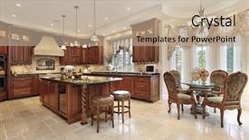 Presentation with dining - Cool new presentation theme with large kitchen in luxury home backdrop and a mint green colored foreground