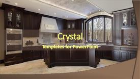  Presentation with luxury - PPT theme enhanced with large kitchen in luxury home background and a tawny brown colored foreground