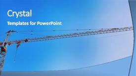  Presentation with under construction - Presentation with large lifting crane background and a teal colored foreground