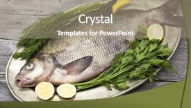  Presentation with fish river - Amazing presentation theme having large live bream river fish backdrop and a coral colored foreground