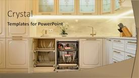  Presentation with kitchen furniture - Slides consisting of large-luxury-beige-and-gold background and a lemonade colored foreground