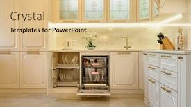  Presentation with kitchen furniture - Cool new PPT theme with large-luxury-beige-and-gold backdrop and a lemonade colored foreground