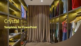  Presentation with shoes luxury - Amazing PPT theme having large-luxury-men-s-wardrobe backdrop and a tawny brown colored foreground