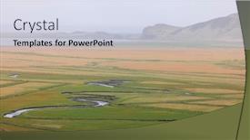  Presentation with iceland - Theme having large-meadow-in-iceland-during background and a sky blue colored foreground