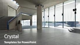  Presentation with congress - Presentation theme consisting of large meeting conference room - interior of a congress palace background and a gray colored foreground