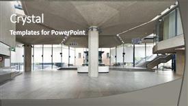  Presentation with congress - Beautiful slide set featuring large meeting conference room - interior of a congress palace backdrop and a gray colored foreground