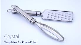  Presentation with metal - Presentation theme with large-metal-new-grater background and a sky blue colored foreground