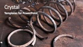  Presentation with red garage door red metal - Amazing presentation theme having large metal spring on workplace backdrop and a tawny brown colored foreground