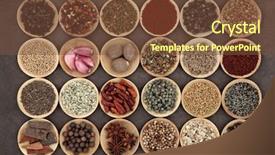  Presentation with eastern - Audience pleasing slide set consisting of large middle eastern spice selection backdrop and a tawny brown colored foreground