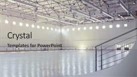  Presentation with industrial - Theme with large modern empty industrial premises background and a light gray colored foreground