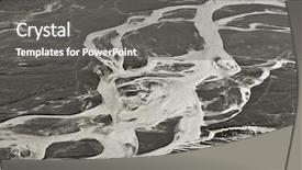  Presentation with mountain - Slide deck enhanced with large mountain river from above background and a  colored foreground