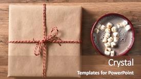  Presentation with christmas chocolate - Cool new presentation theme with large mug of hot backdrop and a tawny brown colored foreground