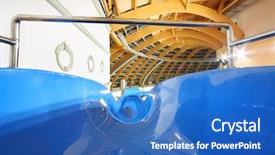  Presentation with multi - PPT layouts enhanced with large multi-colored water slides background and a teal colored foreground