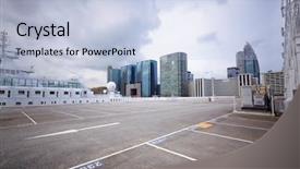  Presentation with parking lot - Beautiful slides featuring large numbered space parking lot backdrop and a light blue colored foreground