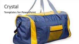  Presentation with sports - Audience pleasing theme consisting of large nylon sports bag isolated backdrop and a white colored foreground
