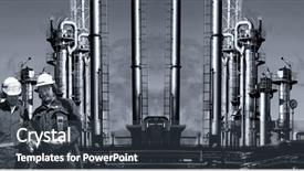  Presentation with oil refinery - Beautiful PPT layouts featuring large oil and gas refinery backdrop and a dark gray colored foreground