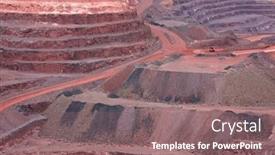  Presentation with ore - PPT theme enhanced with large-open-pit-iron-ore background and a violet colored foreground