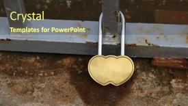  Presentation with padlock - Slide deck enhanced with large padlock on an iron fence background and a tawny brown colored foreground