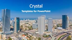  Presentation with skyline - Amazing presentation having large panorama of tel aviv backdrop and a teal colored foreground