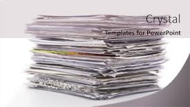  Presentation with recycling paper - Presentation theme enhanced with large-pile-of-waste-paper background and a light gray colored foreground
