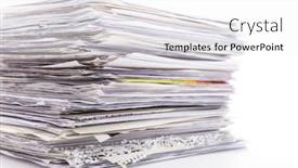  Presentation with recycling paper - Slides consisting of large-pile-of-waste-paper background and a white colored foreground