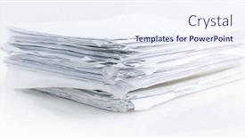  Presentation with recycling paper - Presentation consisting of large-pile-of-waste-paper background and a sky blue colored foreground