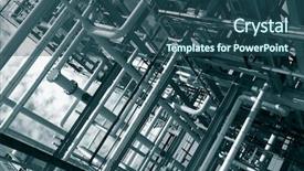  Presentation with oil gas pipeline - PPT layouts consisting of large pipeline construction inside oil background and a ocean colored foreground