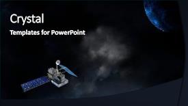  Presentation with outer space - Colorful PPT theme enhanced with large planet outer space backdrop and a black colored foreground