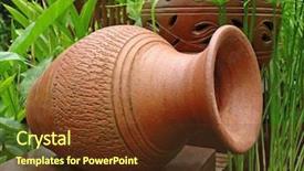  Presentation with organic garden store - Colorful slides enhanced with large pot in the garden backdrop and a tawny brown colored foreground