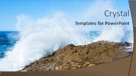  Presentation with seawater - Theme featuring large-powerful-ocean-wave-crashes background and a light blue colored foreground