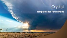  Presentation with tornado - Colorful presentation theme enhanced with large-powerful-tornadic-supercell-storm backdrop and a teal colored foreground