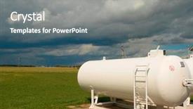  Presentation with tank - Cool new presentation design with large propane gas tanks backdrop and a gray colored foreground