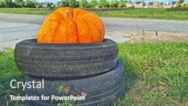  Presentation with tyre - PPT layouts featuring large-pumpkin-in-aan-auto background and a  colored foreground