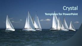  Presentation with sailing - Audience pleasing presentation consisting of large race began start backdrop and a ocean colored foreground