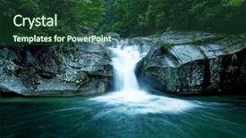  Presentation with rain - Slide deck consisting of large rain forest waterfall sun background and a tawny brown colored foreground