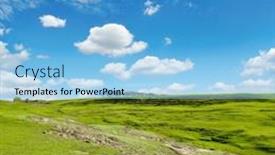  Presentation with soil erosion - PPT theme with large-ravine-on-agricultural-land background and a light blue colored foreground