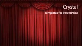  Presentation with curtain opening - Beautiful presentation featuring large red curtain stage opening backdrop and a wine colored foreground