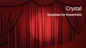  Presentation with red stage curtain - Presentation theme enhanced with large red curtain stage background and a wine colored foreground