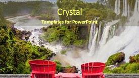  Presentation with unique red chair - Beautiful slides featuring large red plastic chairs - chaise backdrop and a tawny brown colored foreground