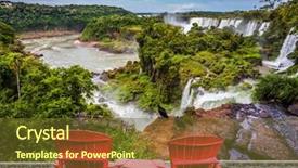  Presentation with tourism - Beautiful PPT layouts featuring large red plastic chairs - chaise backdrop and a  colored foreground