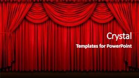  Presentation with red stage curtain - Cool new slide set with large red stage curtains backdrop and a crimson colored foreground