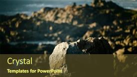  Presentation with atlantic - PPT theme featuring large-rocks-on-the-atlantic background and a tawny brown colored foreground