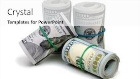  Presentation with roll - Cool new PPT theme with large-roll-of-hundred-dollar backdrop and a white colored foreground
